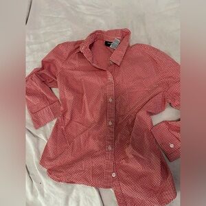Sag Harbor Sport Red Checkered Blouse